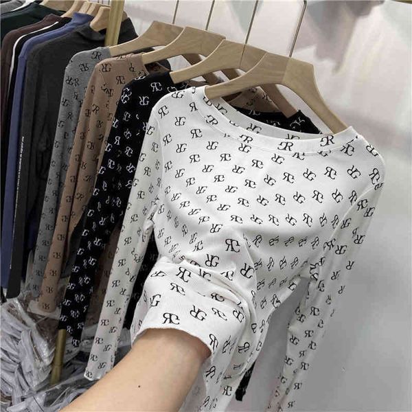 european goods 2022 spring and autumn new korean version net red letter printed long sleeve t-shirt women's slim bottomed shirt top, White
european goods 2022 spring and autumn new korean version net red letter printed long sleeve t-shirt women's slim bottomed shirt top, White