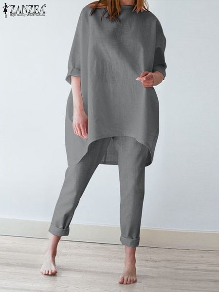 fashion urban tracksuit women summer pants suits zanzea two piece sets casual 3 4 sleeve irregular blouse trousers outifits 220810, White
fashion urban tracksuit women summer pants suits zanzea two piece sets casual 3 4 sleeve irregular blouse trousers outifits 220810, White