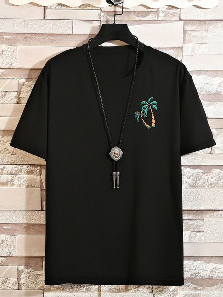 men tropical print tee o96g#, White;black