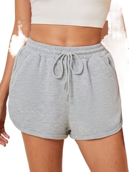 drawstring high-rise dolphin shorts 92y6#, White;black
drawstring high-rise dolphin shorts 92y6#, White;black