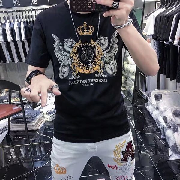 men's t-shirts designer combed cotton t-shirt men's short sleeve fashion brand spirit guy slim fit printing half ins large xby6, White;black
men's t-shirts designer combed cotton t-shirt men's short sleeve fashion brand spirit guy slim fit printing half ins large xby6, White;black