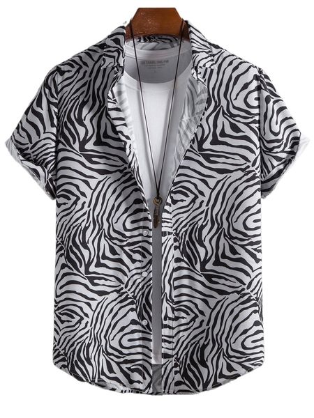 men zebra striped shirt without tee 36bb#, White;black