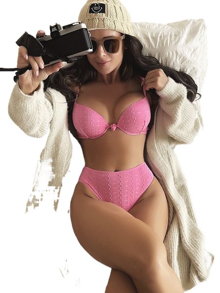 p.lain textured p.ush u.p b.ikini swimsuit l5ya#, White;black 
p.lain textured p.ush u.p b.ikini swimsuit l5ya#, White;black