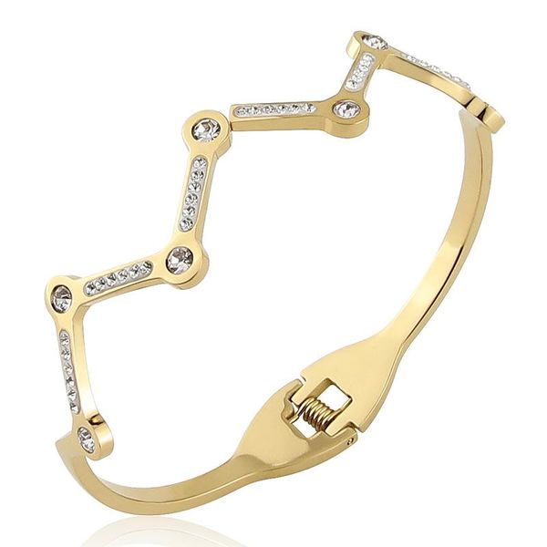 bangle stainless steel jewelry crystal bracelets three v openings for women's love gifts wholesale, Black
bangle stainless steel jewelry crystal bracelets three v openings for women's love gifts wholesale, Black