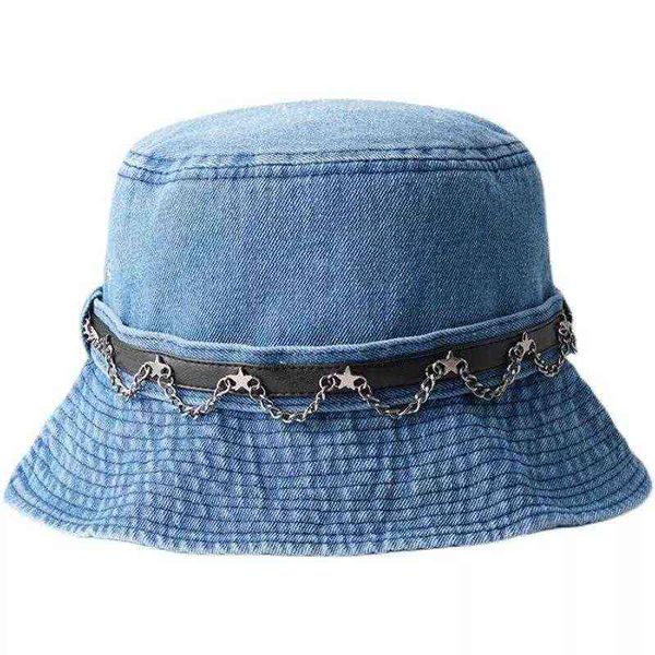 summer women light luxury denim chain bucket hat female harajuku retro panama fisherman korean fashion sun, Blue;gray
summer women light luxury denim chain bucket hat female harajuku retro panama fisherman korean fashion sun, Blue;gray