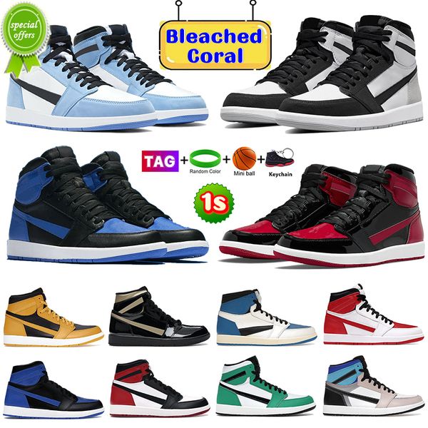 2023 mens bleached coral patent bred 1 basketball shoes 1s university blue dark mocha twist light smoke grey chicago unc bordeaux royal toe, Black
2023 mens bleached coral patent bred 1 basketball shoes 1s university blue dark mocha twist light smoke grey chicago unc bordeaux royal toe, Black
