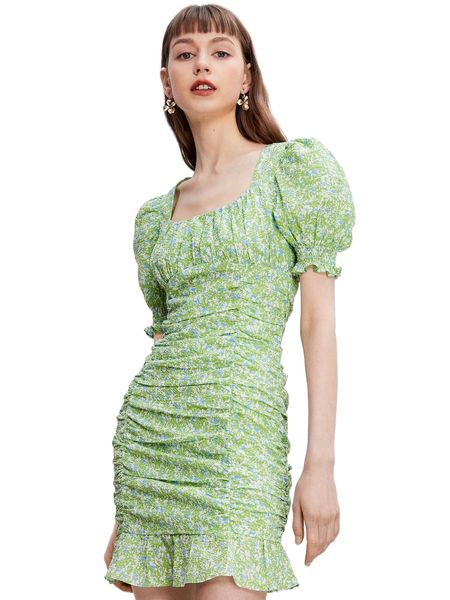 ditsy floral ruched bust square neck puff sleeve ruffle hem dress f8uq#, Black;gray
ditsy floral ruched bust square neck puff sleeve ruffle hem dress f8uq#, Black;gray