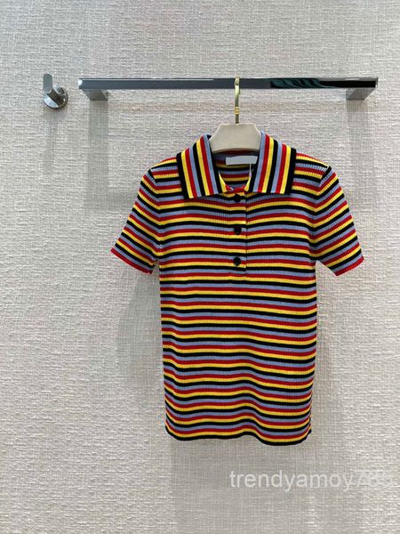 women's knits & tees color striped short sleeved t-shirt casual versatile slim polo summer shirt high end, White
women's knits & tees color striped short sleeved t-shirt casual versatile slim polo summer shirt high end, White
