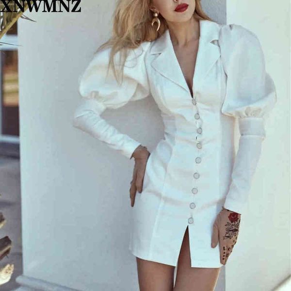 xnwmnz za office lady women femal ladies long puffed sleeve deep v shirt dress french mini elegant party 210513, Black;gray
xnwmnz za office lady women femal ladies long puffed sleeve deep v shirt dress french mini elegant party 210513, Black;gray