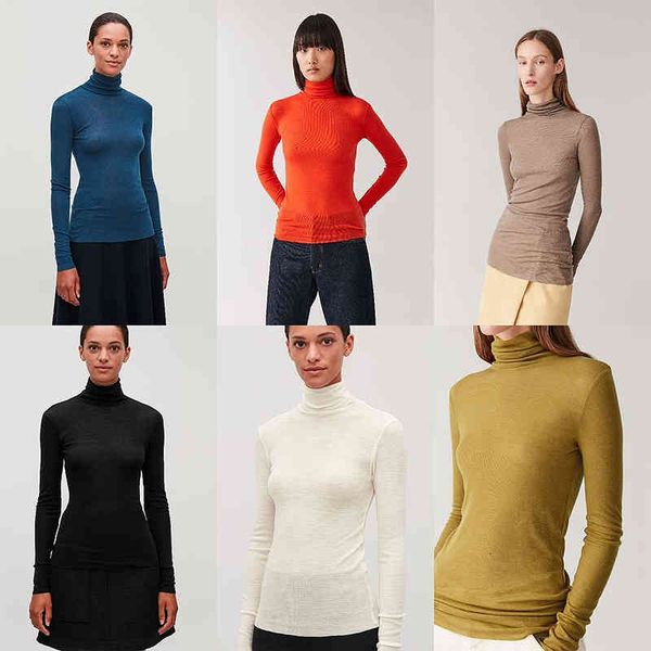 women's t-shirt c0s spring high-neck wool shirt long-sleeved thin elastic self-cultivation bottoming women 87za, White
women's t-shirt c0s spring high-neck wool shirt long-sleeved thin elastic self-cultivation bottoming women 87za, White