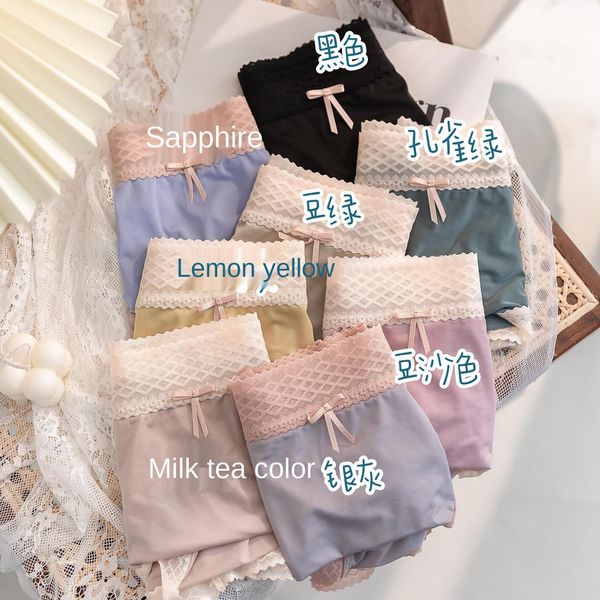 women cotton underwear striped ice panties japanese cute girl comfort briefs summer fashion bow underpants female lingerie, Black;pink
women cotton underwear striped ice panties japanese cute girl comfort briefs summer fashion bow underpants female lingerie, Black;pink