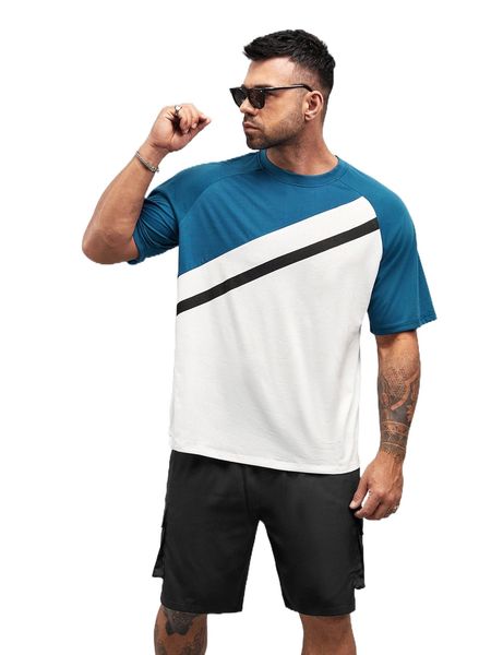 extended sizes men colorblock raglan sleeve tee c8np#, White;black
extended sizes men colorblock raglan sleeve tee c8np#, White;black