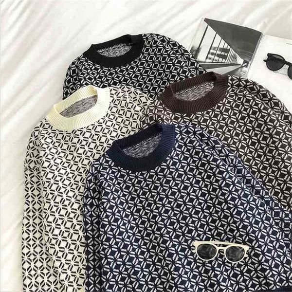 autumn winter vintage argyle sweater women long sleeve loose korean knitted sweaters woman casual oversized pullover 210525, White;black
autumn winter vintage argyle sweater women long sleeve loose korean knitted sweaters woman casual oversized pullover 210525, White;black