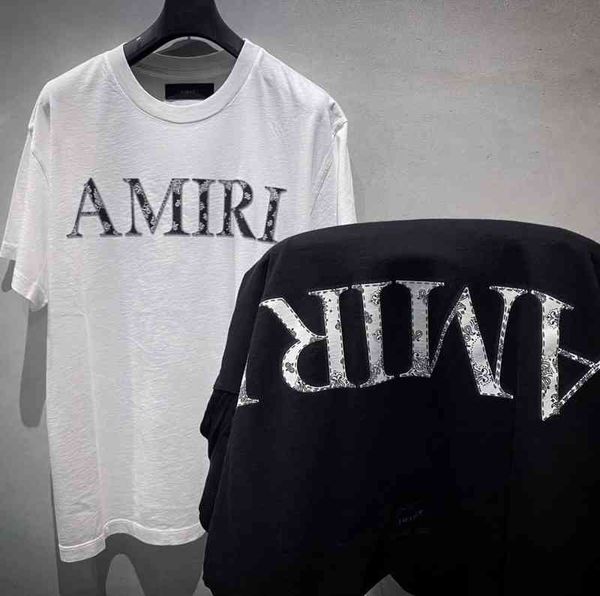 designer t shirts oversized high version 2022 summer fashion brand amirss cashew blossom foaming letter printed men's and women's, White
designer t shirts oversized high version 2022 summer fashion brand amirss cashew blossom foaming letter printed men's and women's, White