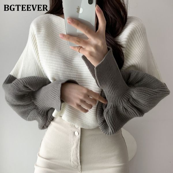 2022 new autumn winter patchwork short sweaters casual o-neck lantern sleeve loose warm female knitted jumpers, White;black
2022 new autumn winter patchwork short sweaters casual o-neck lantern sleeve loose warm female knitted jumpers, White;black