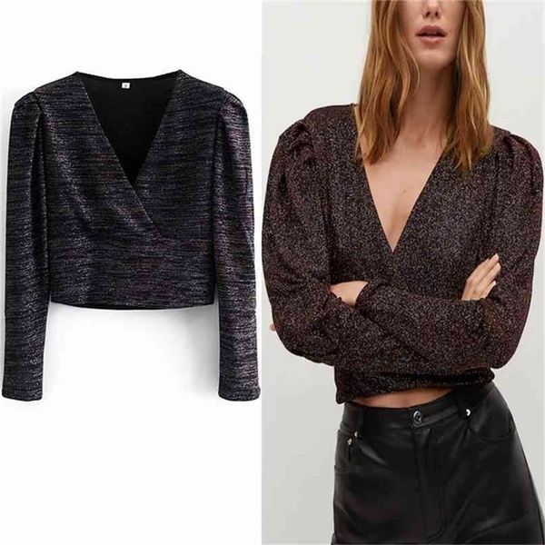 cropped sparkled women long puff sleeve v neck vintage blouse female fashion inner lining pleated short shirts 210524, White
cropped sparkled women long puff sleeve v neck vintage blouse female fashion inner lining pleated short shirts 210524, White