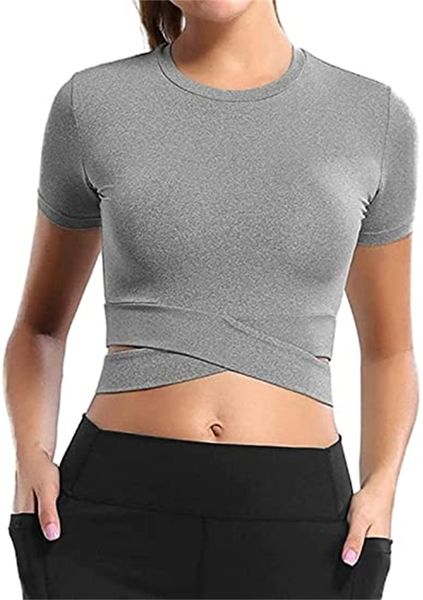women's & tees round neck crop belly cross long sleeve or short sleeve sport shirt yoga fitness running vest, White
women's & tees round neck crop belly cross long sleeve or short sleeve sport shirt yoga fitness running vest, White