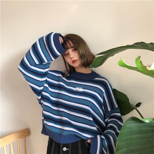 women sweaters harajuku kawaii sweaters cute sweet vintage striped oversize knit pullover sweaters b460 201203, White;black
women sweaters harajuku kawaii sweaters cute sweet vintage striped oversize knit pullover sweaters b460 201203, White;black