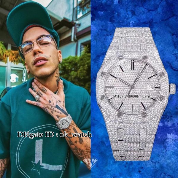 2022 tw factory watches 15400 full diamond cal.3120 automatic mens watch gypsophila pave diamonds dial diamond stainless steel bracelet gent, Slivery;brown 
2022 tw factory watches 15400 full diamond cal.3120 automatic mens watch gypsophila pave diamonds dial diamond stainless steel bracelet gent, Slivery;brown