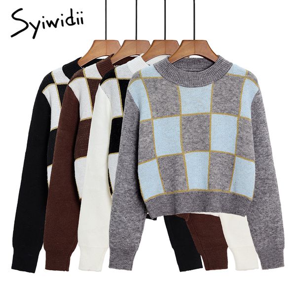 sweater women pullover brown black fall clothing knitted korean fashion o-neck office lady spliced jumper, White;black
sweater women pullover brown black fall clothing knitted korean fashion o-neck office lady spliced jumper, White;black