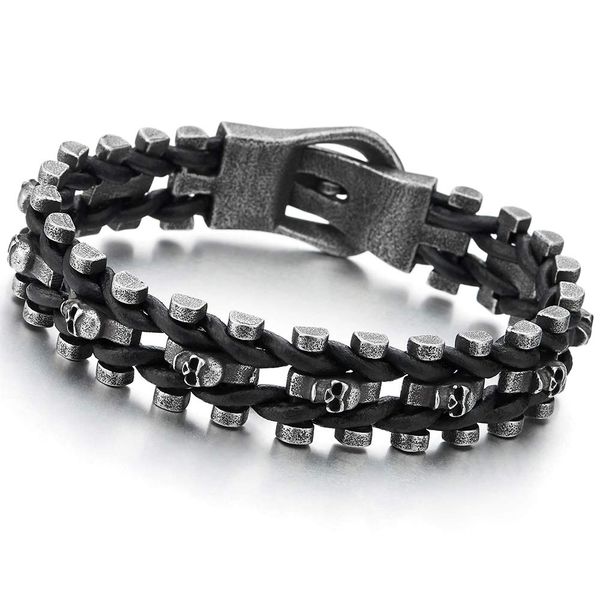 charm bracelets mens steel old metal finishing skls link bangle wristband bra ambev, Golden;silver
charm bracelets mens steel old metal finishing skls link bangle wristband bra ambev, Golden;silver