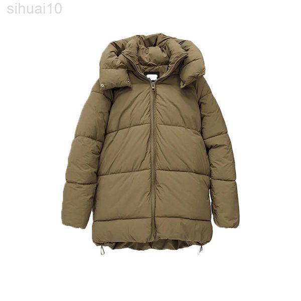 women's overcoat coat parkas warm thick jacket green long coat khaki chic jacket with hooded ladies zipper trf winter outwear l220730, Black
women's overcoat coat parkas warm thick jacket green long coat khaki chic jacket with hooded ladies zipper trf winter outwear l220730, Black
