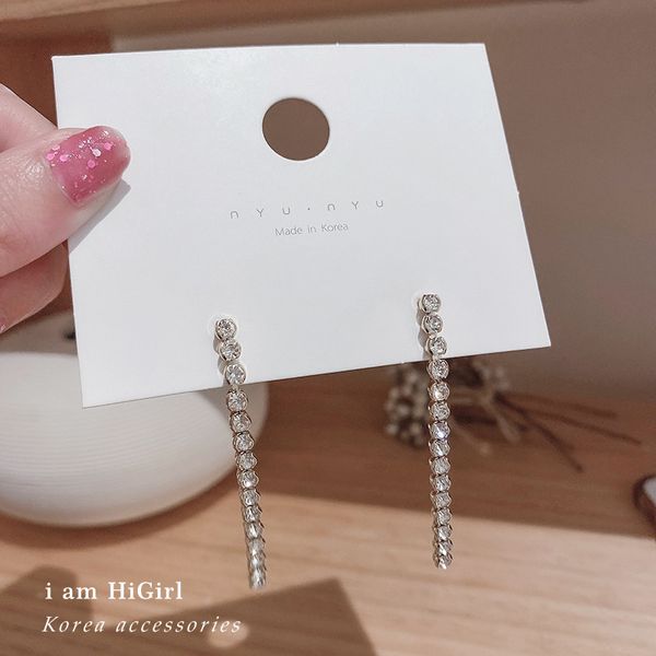 gold plated 925 silver needle korean dongdaemun diamond-embedded long earrings simple temperament eardrops lady style earrings, Golden
gold plated 925 silver needle korean dongdaemun diamond-embedded long earrings simple temperament eardrops lady style earrings, Golden