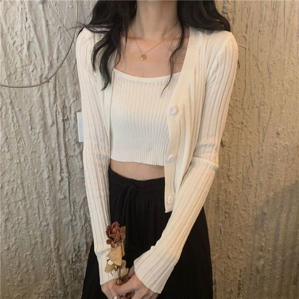 women's knits & tees woman sweaters femme chandails knitwear women's spring and autumn 2022 cardigan coat two-piece camisole set p, White
women's knits & tees woman sweaters femme chandails knitwear women's spring and autumn 2022 cardigan coat two-piece camisole set p, White