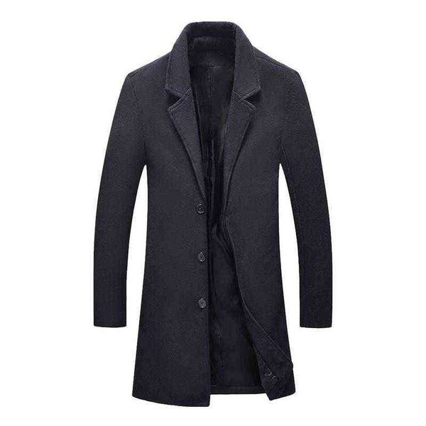 men's wool & blends fashion coat winter warm solid color long trench jacket male single breasted business casual overcoat parka t220810, Black
men's wool & blends fashion coat winter warm solid color long trench jacket male single breasted business casual overcoat parka t220810, Black