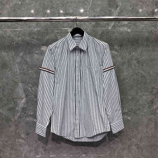 tb thom shirt 2022 spring korean fashion cotton women's blouse rwb ribbon armband black vertical stripe causal men's shirt, White;black
tb thom shirt 2022 spring korean fashion cotton women's blouse rwb ribbon armband black vertical stripe causal men's shirt, White;black