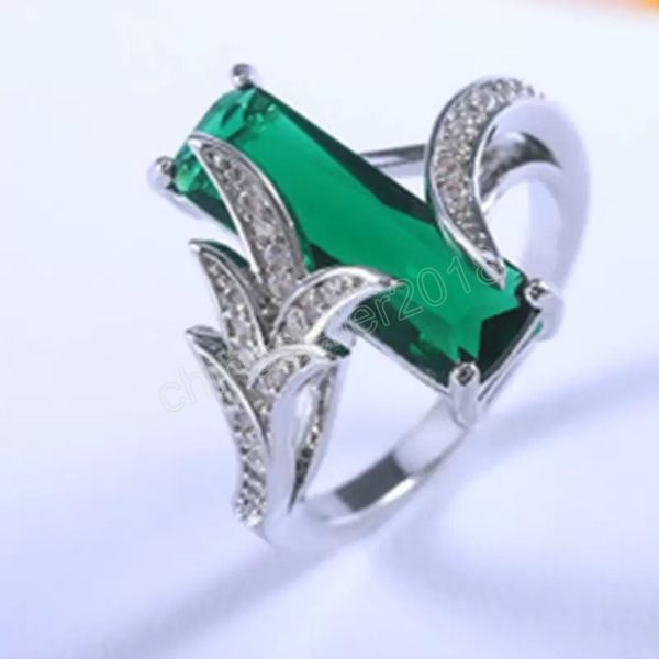 long green cubic zircon stone prong setting women rings with cute plant pattern band cocktail party rings for girl, Silver
long green cubic zircon stone prong setting women rings with cute plant pattern band cocktail party rings for girl, Silver