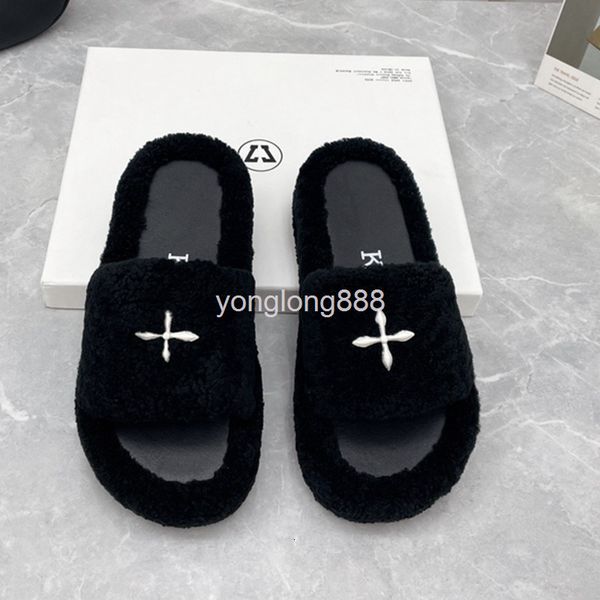 slippers autumn and winter smfk wool slippers warm thick soled flip flops metal cross teddy shoes, Black
slippers autumn and winter smfk wool slippers warm thick soled flip flops metal cross teddy shoes, Black
