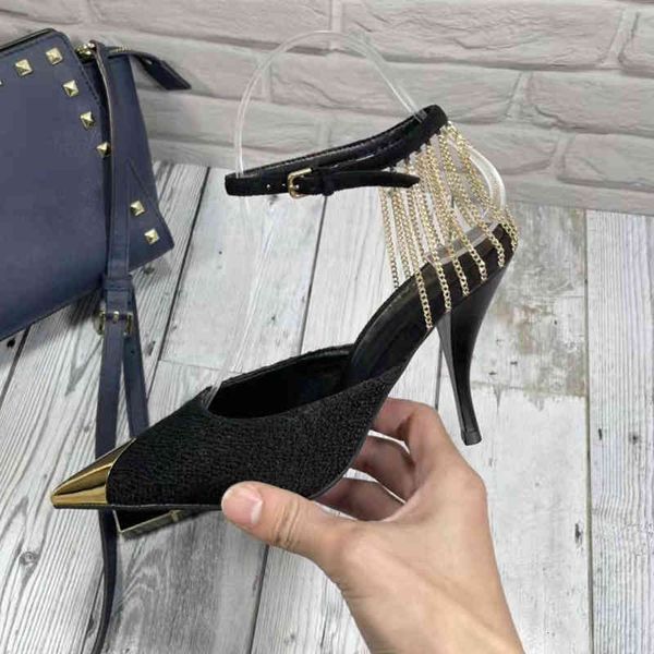 sandals rose park caiying's same high heels early spring sl gold shallow mouth pointed thin heel chain sandals women, Black
sandals rose park caiying's same high heels early spring sl gold shallow mouth pointed thin heel chain sandals women, Black