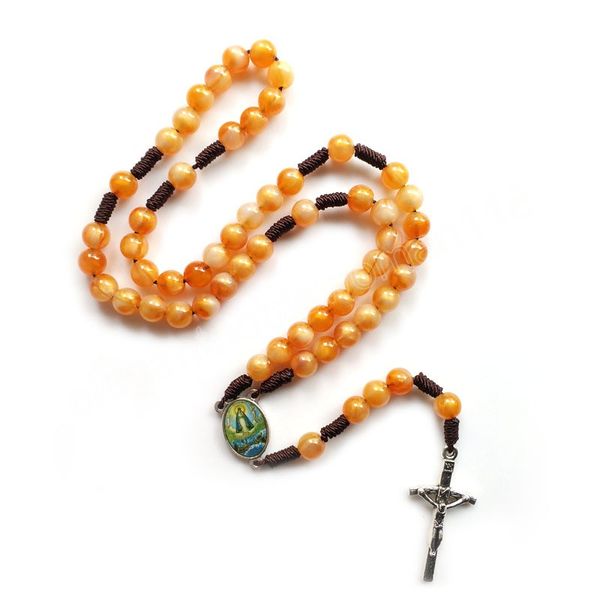 yellow acrylic cross rosary necklace beads strand catholic jewelry for men women, Silver
yellow acrylic cross rosary necklace beads strand catholic jewelry for men women, Silver