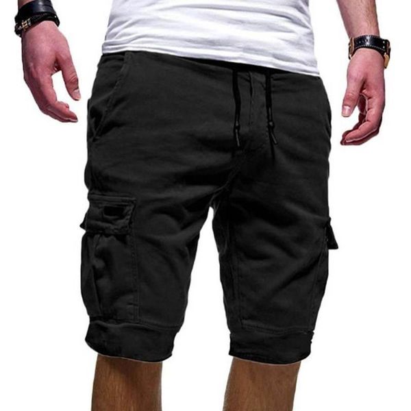 men's shorts men's summer casual men solid color cargo multi-pockets drawstring fifth pants plus size sports male streetwear, White;black
men's shorts men's summer casual men solid color cargo multi-pockets drawstring fifth pants plus size sports male streetwear, White;black