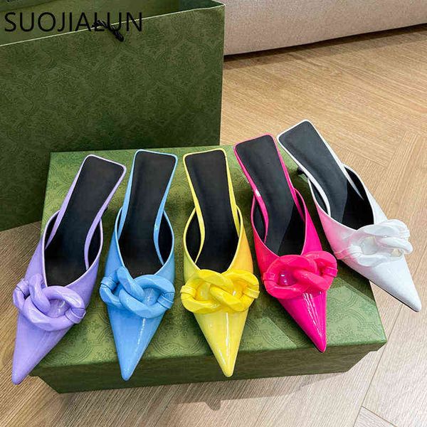 suojialun 2021 summer women slipper fashion candy colors chain ladies slip on mules shoes thin low heel pointed toe slides flip 220627, Black
suojialun 2021 summer women slipper fashion candy colors chain ladies slip on mules shoes thin low heel pointed toe slides flip 220627, Black