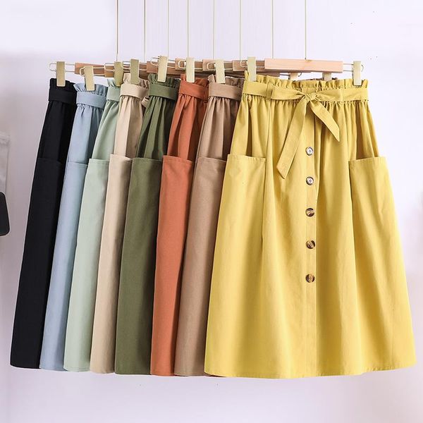 arrival single-breasted casual skirts high waist women skirt cotton sashes bow lady midi loose autumn, Black
arrival single-breasted casual skirts high waist women skirt cotton sashes bow lady midi loose autumn, Black