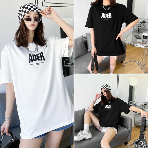 designer women's t-shirt ader new cotton short sleeved couple brand embroidered letters round neck loose women's bottom shirts, White
designer women's t-shirt ader new cotton short sleeved couple brand embroidered letters round neck loose women's bottom shirts, White