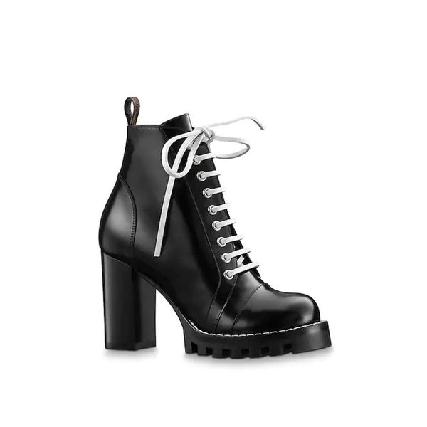2020 designer women boots star trail leather ankle boots fashion luxury high chunky heels printed canvas leather rubber outsole ma229m, Black
2020 designer women boots star trail leather ankle boots fashion luxury high chunky heels printed canvas leather rubber outsole ma229m, Black