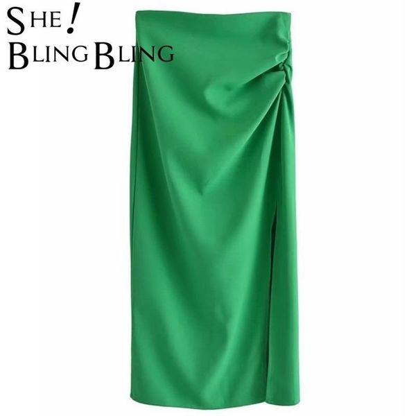 sheblingbling summer high waist zipper ruched detail split side women casual straight green midi skirts female petites 220322, Black
sheblingbling summer high waist zipper ruched detail split side women casual straight green midi skirts female petites 220322, Black