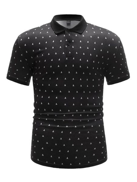 men allover sailboat print polo shirt 831t#, White;black
men allover sailboat print polo shirt 831t#, White;black