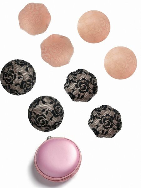 4pack floral lace nipple cover c3sh#, Black;red