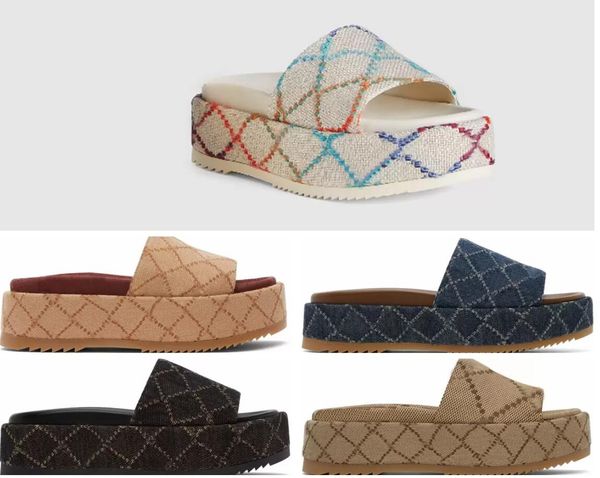 womens fashion slippers 55mm height coated-canvas platform slides sandals with box and dust bag euro 35-41, Black
womens fashion slippers 55mm height coated-canvas platform slides sandals with box and dust bag euro 35-41, Black