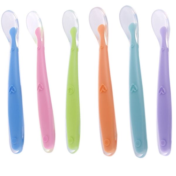 soft silicone baby feeding spoon candy color temperature sensing spoon children food baby spoons feeding dishes feeder flatware 220715
soft silicone baby feeding spoon candy color temperature sensing spoon children food baby spoons feeding dishes feeder flatware 220715