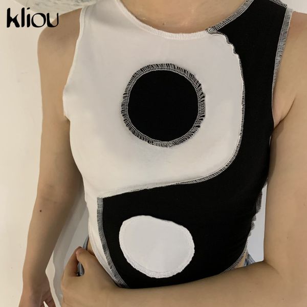 asymmetrical patchwork tank women o-neck sleeveless fashion streetwear casual crop bodycon tanks, Black;white
asymmetrical patchwork tank women o-neck sleeveless fashion streetwear casual crop bodycon tanks, Black;white