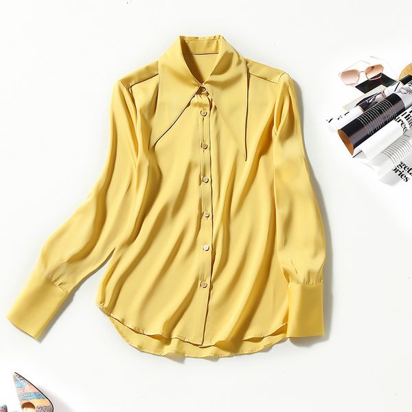 women's blouses & shirts spring cardigan long sleeve temperament large lapel single breasted mulberry silk shirt women's nanyou qo, White
women's blouses & shirts spring cardigan long sleeve temperament large lapel single breasted mulberry silk shirt women's nanyou qo, White