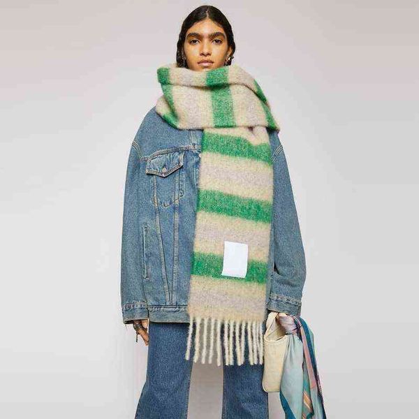 new ac stripe color matching imitation cashmere tassel scarf winter lengthened men's and women's warm bib dual-purpose shawl xwl, Blue;gray
new ac stripe color matching imitation cashmere tassel scarf winter lengthened men's and women's warm bib dual-purpose shawl xwl, Blue;gray