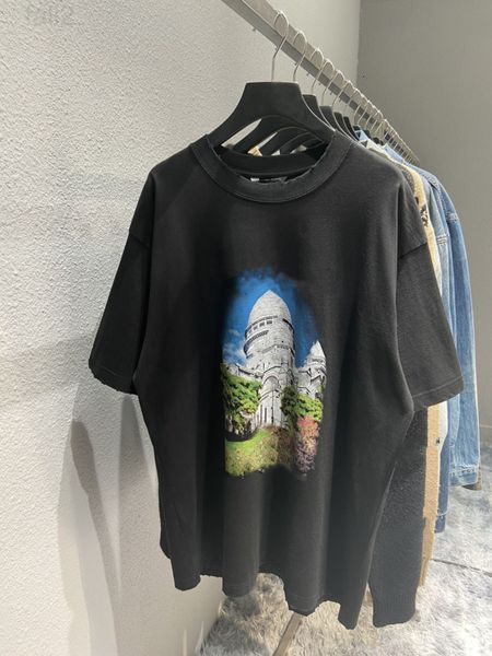 men's t-shirts designer high version 21ss new front and back castle printing heavy industry washing water worn holes men's women&#, White;black
men's t-shirts designer high version 21ss new front and back castle printing heavy industry washing water worn holes men's women&#, White;black
