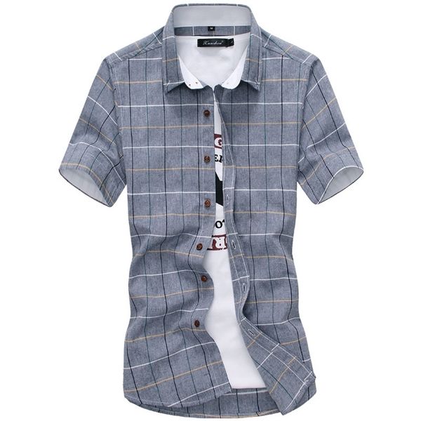 2020 new plaid shirts men fashion 100 cotton short sleeved summer casual men shirt camisa masculina mens dress shirts lj200925, White;black
2020 new plaid shirts men fashion 100 cotton short sleeved summer casual men shirt camisa masculina mens dress shirts lj200925, White;black