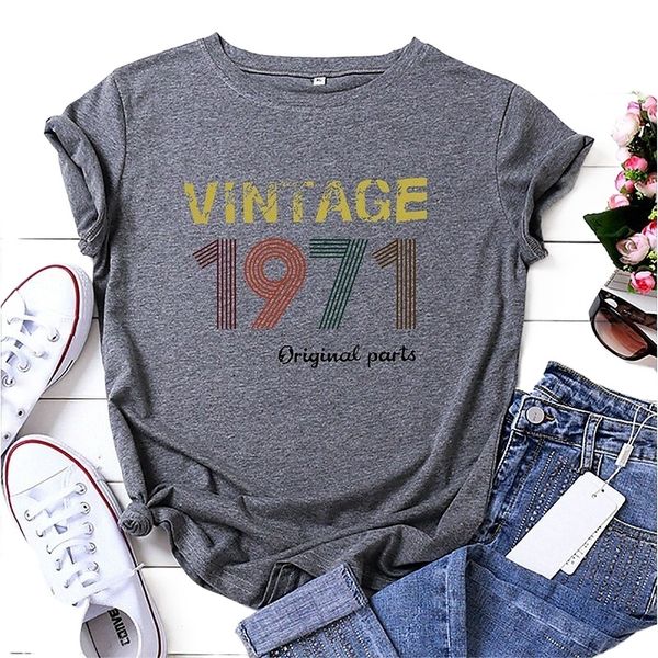 vintage 1971 t-shirt women 50th birthday gift shirts funny letter print birthday party short sleeve tees dark grey, x-large p3fl#, White
vintage 1971 t-shirt women 50th birthday gift shirts funny letter print birthday party short sleeve tees dark grey, x-large p3fl#, White